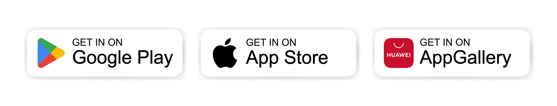 Google Play, App Store and AppGallery — coming soon